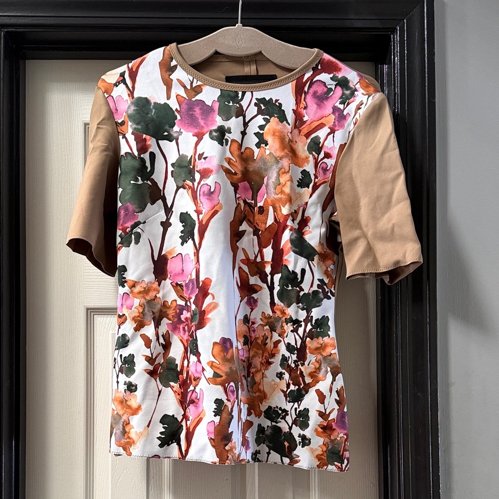 Maison Marie Saint Pierre Colagreco Floral Print Scuba Top Size 5 Made In Canada